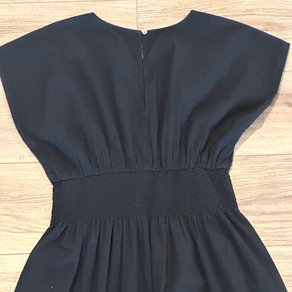 Madewell Black Smocked-Waist Maxi Dress with Cap Sleeves - Picture 10 of 13